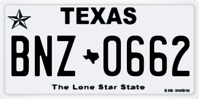 TX license plate BNZ0662