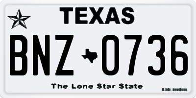 TX license plate BNZ0736