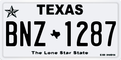 TX license plate BNZ1287
