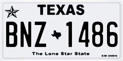 TX license plate BNZ1486