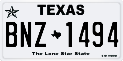 TX license plate BNZ1494
