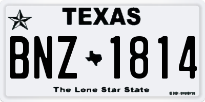 TX license plate BNZ1814