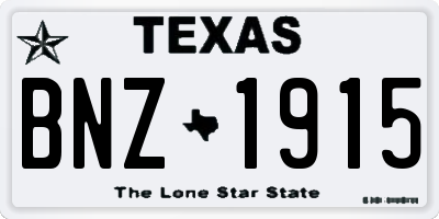 TX license plate BNZ1915