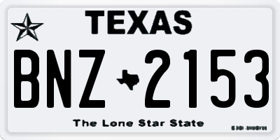 TX license plate BNZ2153