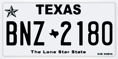 TX license plate BNZ2180