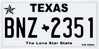 TX license plate BNZ2351