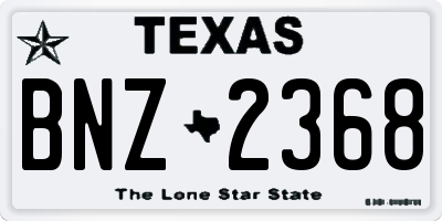 TX license plate BNZ2368