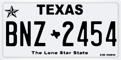 TX license plate BNZ2454