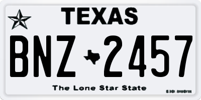 TX license plate BNZ2457