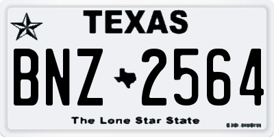 TX license plate BNZ2564