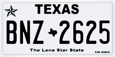 TX license plate BNZ2625