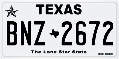 TX license plate BNZ2672
