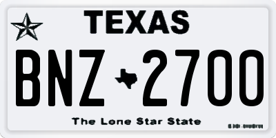 TX license plate BNZ2700