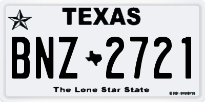 TX license plate BNZ2721