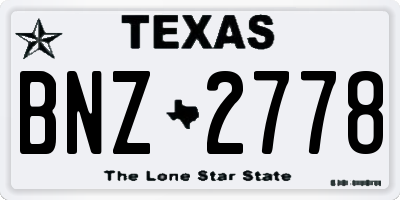 TX license plate BNZ2778