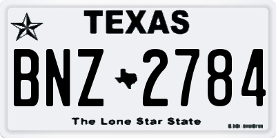 TX license plate BNZ2784