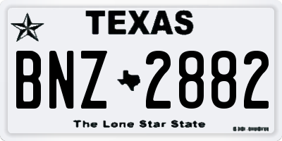 TX license plate BNZ2882