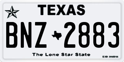 TX license plate BNZ2883