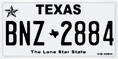 TX license plate BNZ2884
