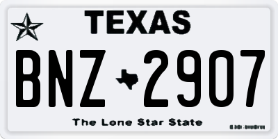 TX license plate BNZ2907