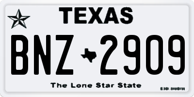 TX license plate BNZ2909