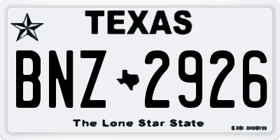 TX license plate BNZ2926