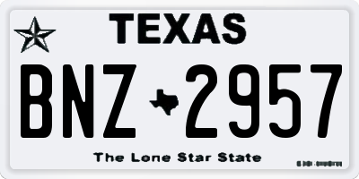 TX license plate BNZ2957