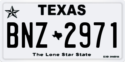 TX license plate BNZ2971