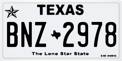TX license plate BNZ2978