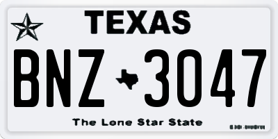 TX license plate BNZ3047
