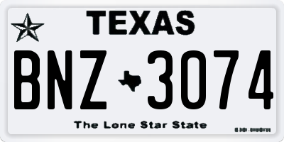TX license plate BNZ3074