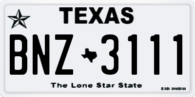 TX license plate BNZ3111