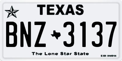 TX license plate BNZ3137