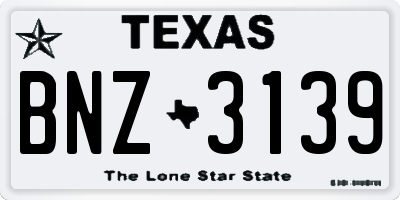 TX license plate BNZ3139