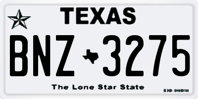 TX license plate BNZ3275