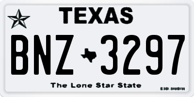 TX license plate BNZ3297