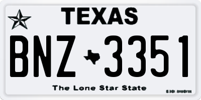 TX license plate BNZ3351