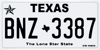 TX license plate BNZ3387