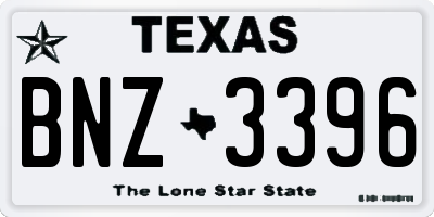 TX license plate BNZ3396