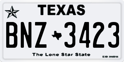 TX license plate BNZ3423