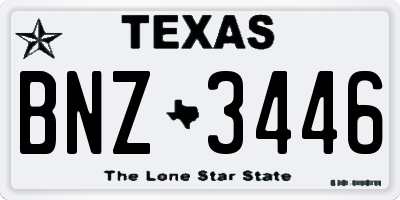 TX license plate BNZ3446