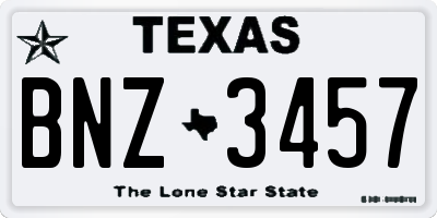 TX license plate BNZ3457