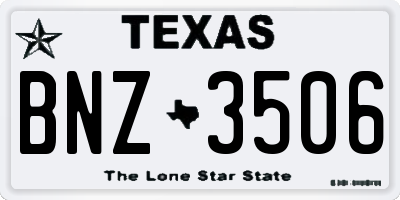 TX license plate BNZ3506
