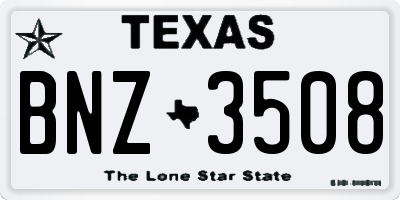 TX license plate BNZ3508