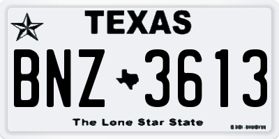 TX license plate BNZ3613