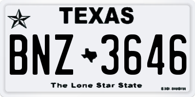 TX license plate BNZ3646