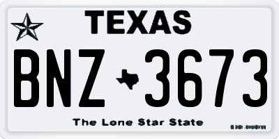 TX license plate BNZ3673