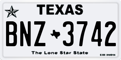 TX license plate BNZ3742