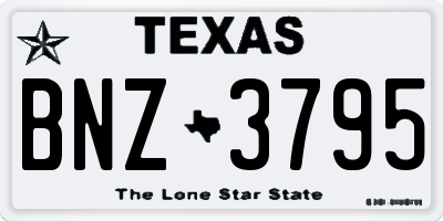 TX license plate BNZ3795