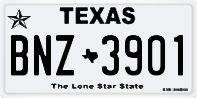 TX license plate BNZ3901